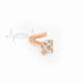 20G L Shaped Nose Stud with Colorful Gems, 3mm Cubic Zirconia Clear Gem, Surgical Steel