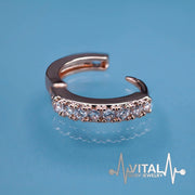 18G Hinged Hoop Earrings with CZ Stones for Nose, Ear, Cartilage and more