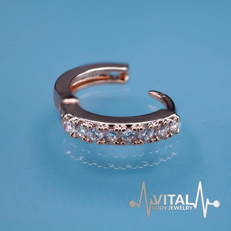 18G Hinged Hoop Earrings with CZ Stones for Nose, Ear, Cartilage and more
