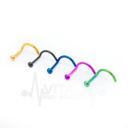 18G surgical steel corkscrew nose ring with vibrant multicolor design for secure, stylish everyday wear