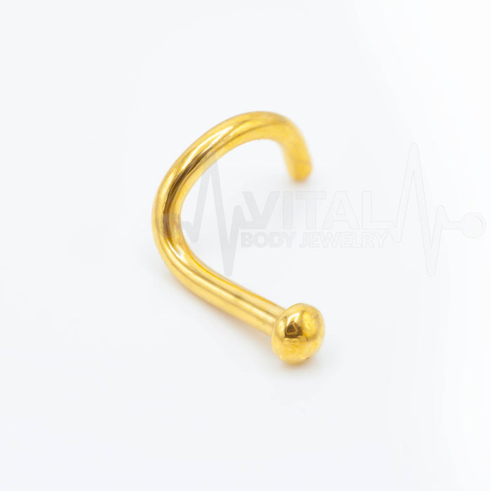 18G and 20G Vibrant Colorful Nose Rings, Cork Screw, Titanium IP over 316L Surgical Steel, Multicolor - Vital Body Jewelry
