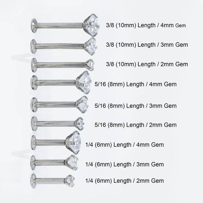 10mm 8mm Labret Stud ASTM F136 Titanium Labret Bar Stud Flat Back
