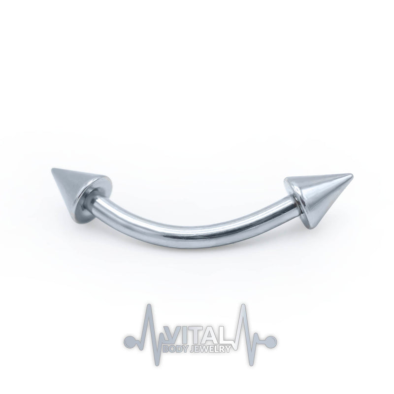16G surgical steel eyebrow ring with spike ends, designed for comfortable everyday wear and secure fit