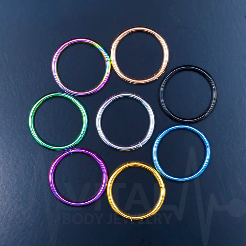 20G titanium hinged nose ring with seamless design, featuring a lightweight construction for comfort and easy wear