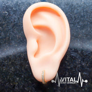 18G Hinged Hoop Earrings with CZ Stones for Nose, Ear, Cartilage and more
