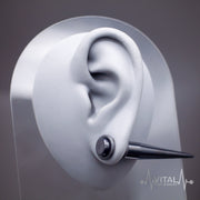 12G black acrylic ear stretchers with lightweight design and included rubber o-rings for a secure fit during stretching
