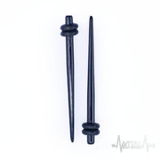 Pair of Black Acrylic Ear Stretchers, Lightweight 12G, 8G, 6G, 4G, 2G, 0G, 00G, 1/2"