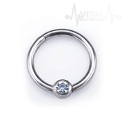 16G surgical steel hinged nose ring with fixed 3mm ball for comfortable and secure everyday wear