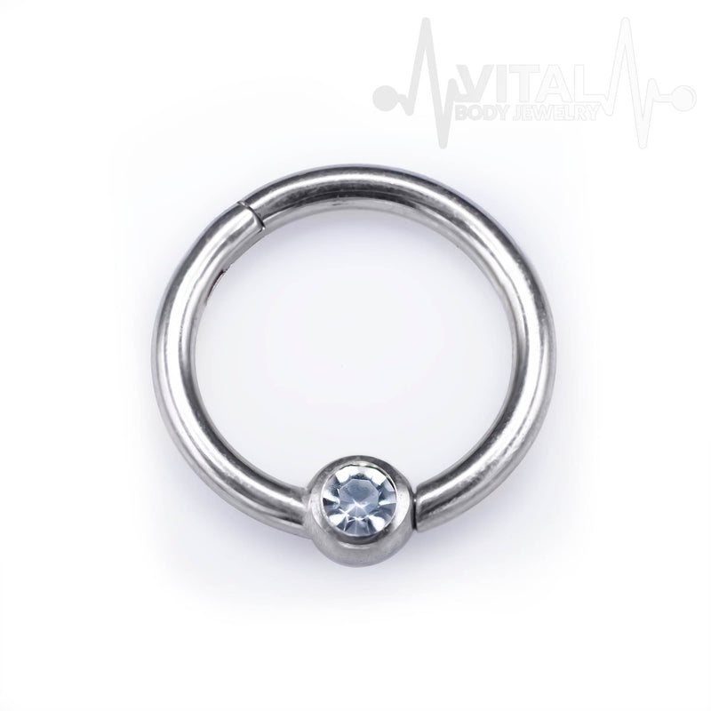 16G surgical steel hinged nose ring with fixed 3mm ball for comfortable and secure everyday wear
