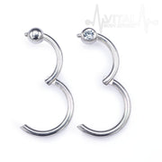 16G surgical steel hinged nose ring with fixed 3mm ball for comfortable, irritation-free wear in multiple piercings.