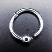 16G Hinged Captive Bead Nose Ring with Ball or CZ Gem,Fixed Ball for Earring, Tragus, Cartilage and more