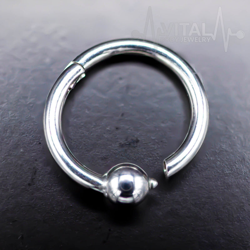 16G Hinged Captive Bead Nose Ring with Ball or CZ Gem,Fixed Ball for Earring, Tragus, Cartilage and more
