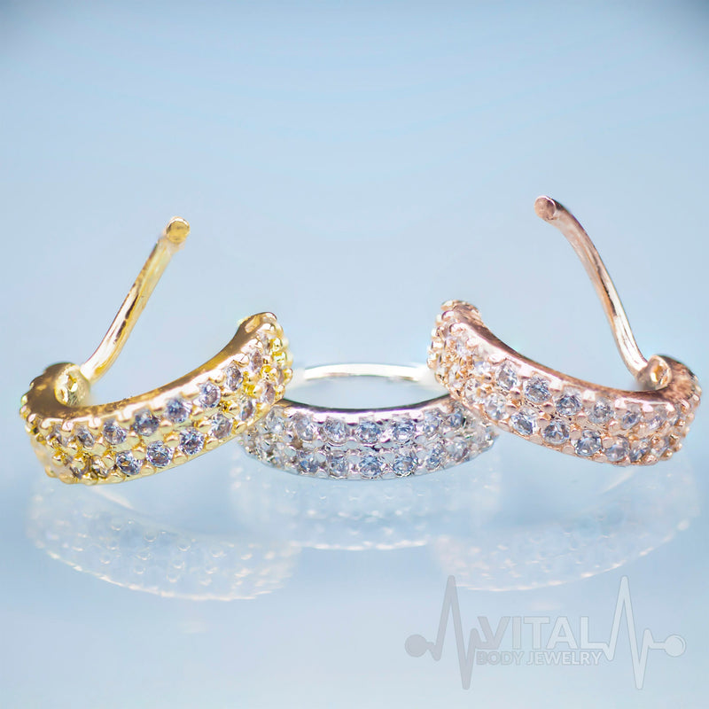 30 Gem, 20G Bendable Hoop Rings for Ear Cartilage, Eyebrow, Nose and More - Vital Body Jewelry