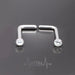 18G and 20G L Shaped Nose Ring Stud, 2mm Cubic Zirconia Clear Gem, Surgical Steel