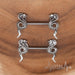 Pair of Cobra Nipple Rings 316L Surgical Steel Barbell