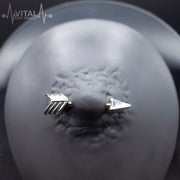 14G surgical steel nipple bars with arrow design for stylish body jewelry and comfortable wear