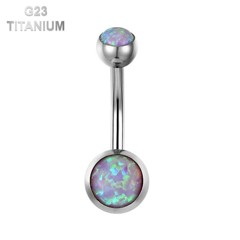 Titanium • Fire Opal, Belly Button Ring, 14G, Internally Threaded, Four Natural Colors • Vital Body Jewelry