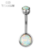 Titanium • Fire Opal, Belly Button Ring, 14G, Internally Threaded, Four Natural Colors • Vital Body Jewelry