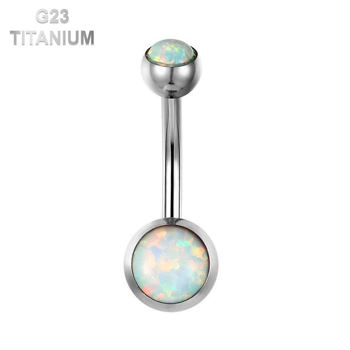 Titanium • Fire Opal, Belly Button Ring, 14G, Internally Threaded, Four Natural Colors • Vital Body Jewelry