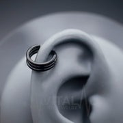 16G Triple Layered Hinge Ring - Segment Hoops - Seamless Clicker for Helix, Ear Lobe, Nostril and Septum - Black, Gold, Rose Gold and Silver