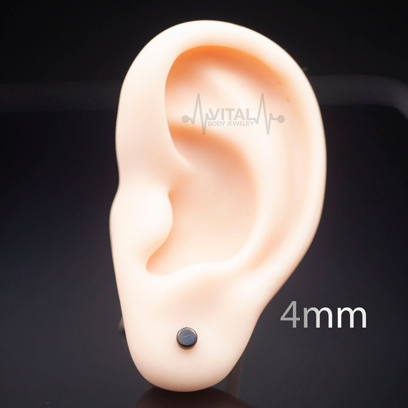16G PVD coated surgical steel fake plugs with nail design for an illusion of larger gauges without stretching earlobes