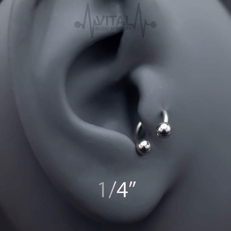 16G Septum Ring, Horseshoe, Curved Barbell, Circular Bent with Balls Ends in Gold, Rainbow, Rose Gold, Black and Silver Colors