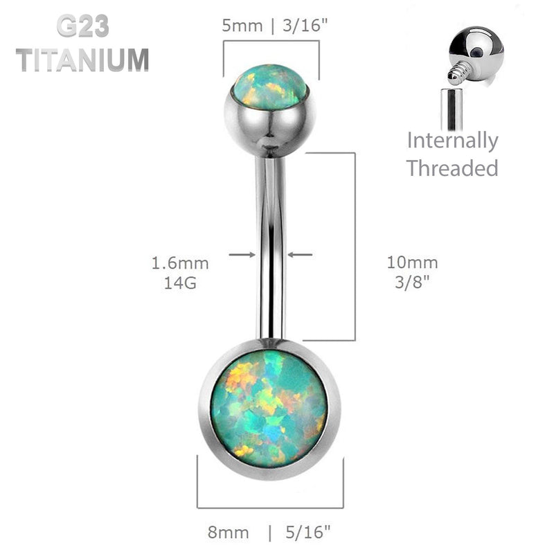 Titanium • Fire Opal, Belly Button Ring, 14G, Internally Threaded, Four Natural Colors • Vital Body Jewelry