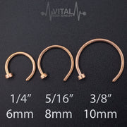 20G PVD coated surgical steel open hoop nose ring in black with adjustable design for a comfortable fit