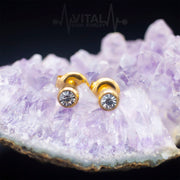 20G Surgical Steel Stud Earrings in Silver and Gold Color - Vital Body Jewelry