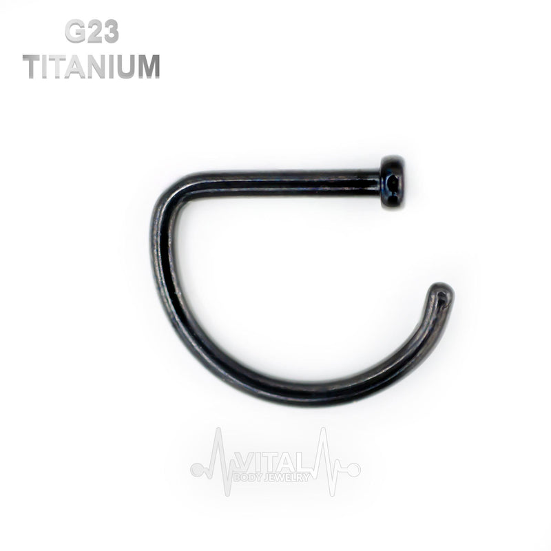 20G titanium open nose ring with adjustable half hoop design for customizable fit and stylish wear.