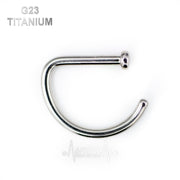 20G titanium open nose ring with adjustable half hoop design for a comfortable and stylish look.
