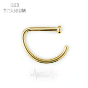 20G G23 titanium open nose ring with adjustable half hoop design for comfortable and stylish wear, perfect for sensitive skin