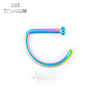 20G G23 titanium adjustable open nose ring with a delicate half hoop design for comfortable, irritation-free wear.