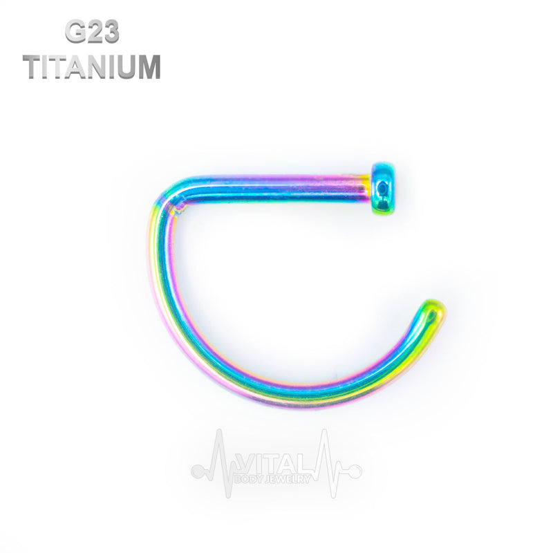 20G G23 titanium adjustable open nose ring with a delicate half hoop design for comfortable, irritation-free wear.