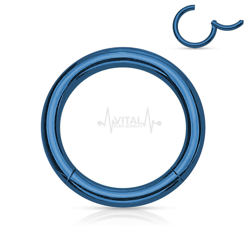 Titanium • Nose Ring, 18G, Septum Ring, Earring, Seamless, Segment Hinged Hoop • Vital Body Jewelry