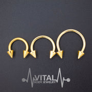 16G surgical steel septum ring with spike ends designed for a comfortable and stylish look