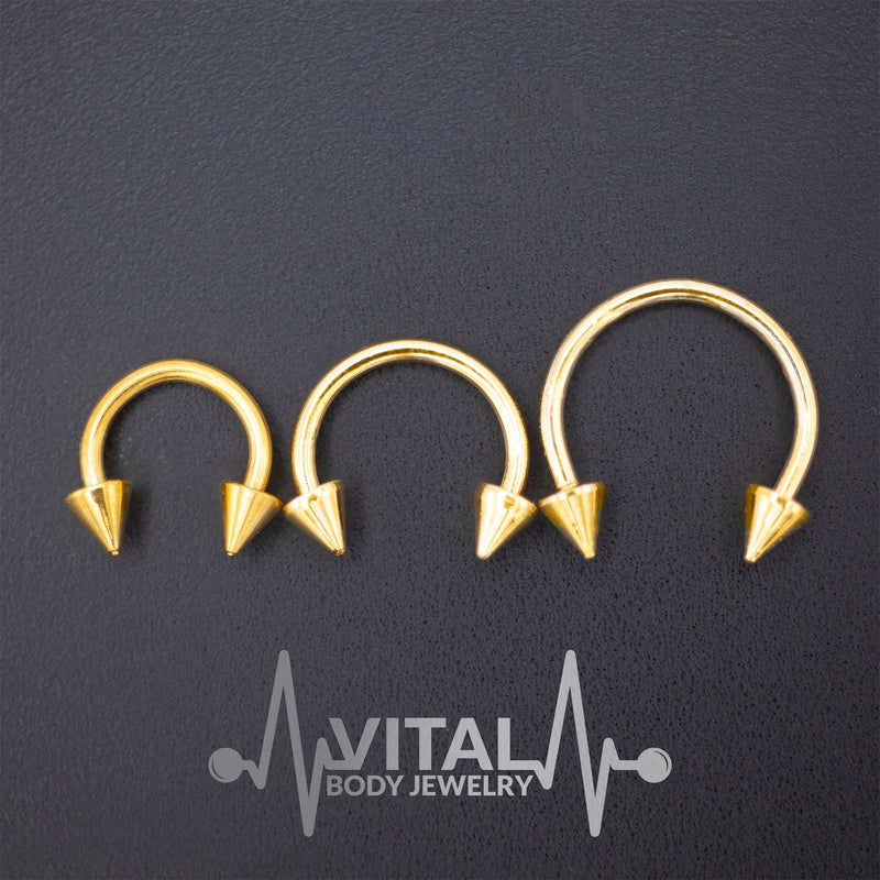 16G surgical steel septum ring with spike ends designed for a comfortable and stylish look
