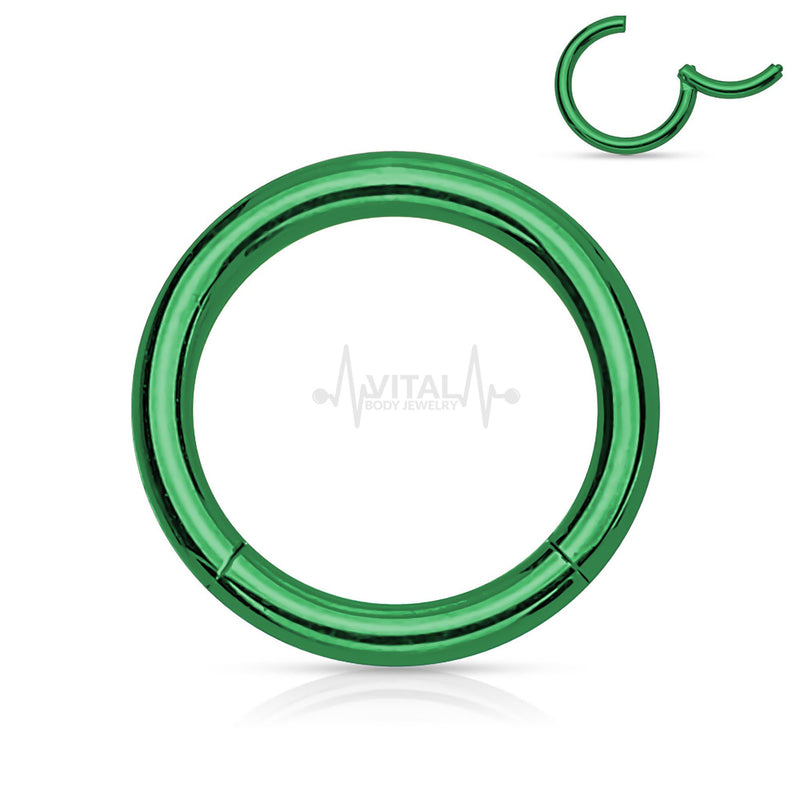 Titanium • Nose Ring, 18G, Septum Ring, Earring, Seamless, Segment Hinged Hoop • Vital Body Jewelry