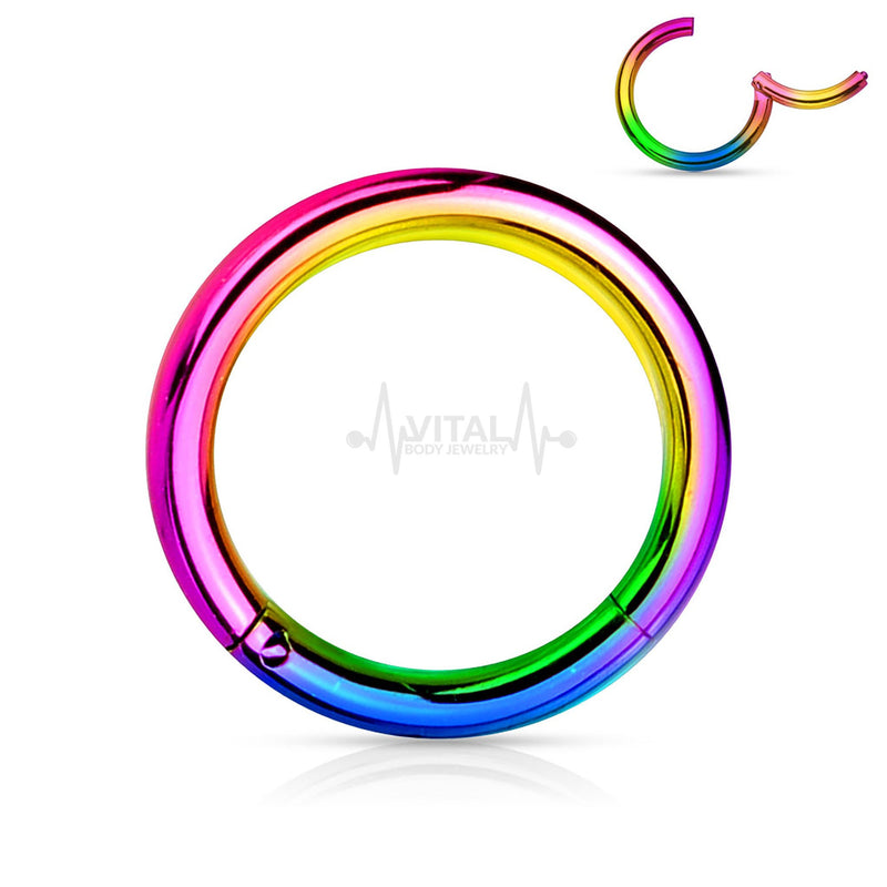 Titanium • Nose Ring, 18G, Septum Ring, Earring, Seamless, Segment Hinged Hoop • Vital Body Jewelry