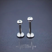 16G Labrets - Internally threaded - Surgical Steel - Press Fit - Cubic Zirconia with a Shiny Clear Diamond Gem