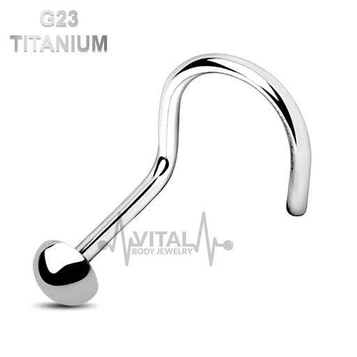 Titanium • Nose Stud, 18G & 20G, Corkscrew Bend, In Ball, Dome Or Spike • Vital Body Jewelry