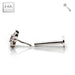 16G 14k gold threadless labret stud with clear CZ gem flower top for cartilage, eyebrow, or nose piercings.