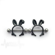 Pair of Bunny Nipple Rings 14G 316L Stainless Steel Barbell