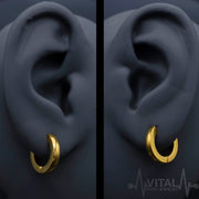 Pair of Surgical Steel Dome Hoop Mens Earrings in Black, Silver, Gold and Rainbow, Huggies