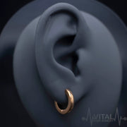 Pair of Surgical Steel Dome Hoop Mens Earrings in Black, Silver, Gold and Rainbow, Huggies