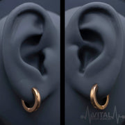 Pair of Surgical Steel Dome Hoop Mens Earrings in Black, Silver, Gold and Rainbow, Huggies