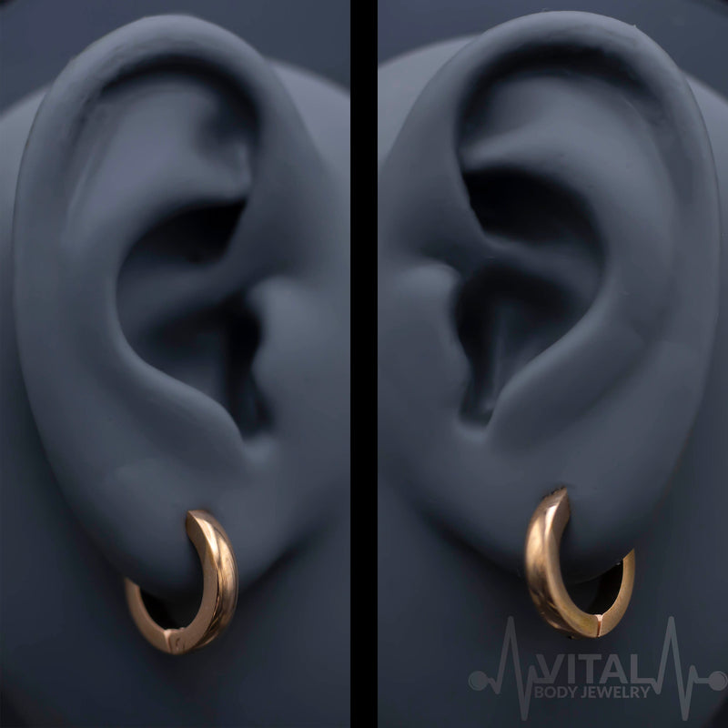 Pair of Surgical Steel Dome Hoop Mens Earrings in Black, Silver, Gold and Rainbow, Huggies
