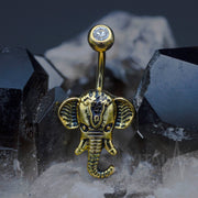 Elephant Surgical Steel Belly Rings in Rose Gold, Gold and Silver Color - Vital Body Jewelry