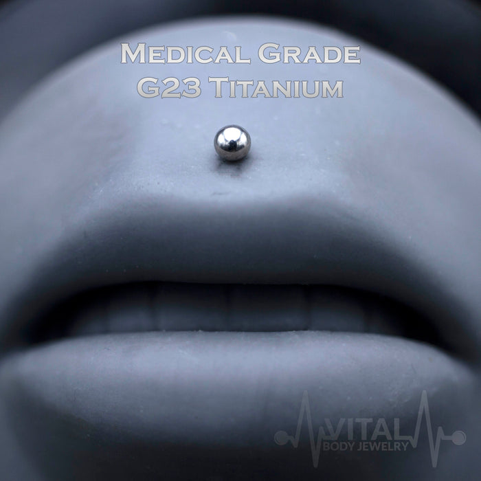 16G titanium labret stud with PVD multicolored coating and 3mm ball end for versatile lip and cartilage piercings