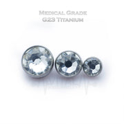 14G Titanium Dermal Anchor Tops, PVD Coated in Gold Rose Gold Black and Silver, CZ Gem Top, Internally Threaded • Vital Body Jewelry